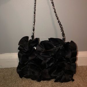 Small Clutch Purse with Satin Flowers and Lace